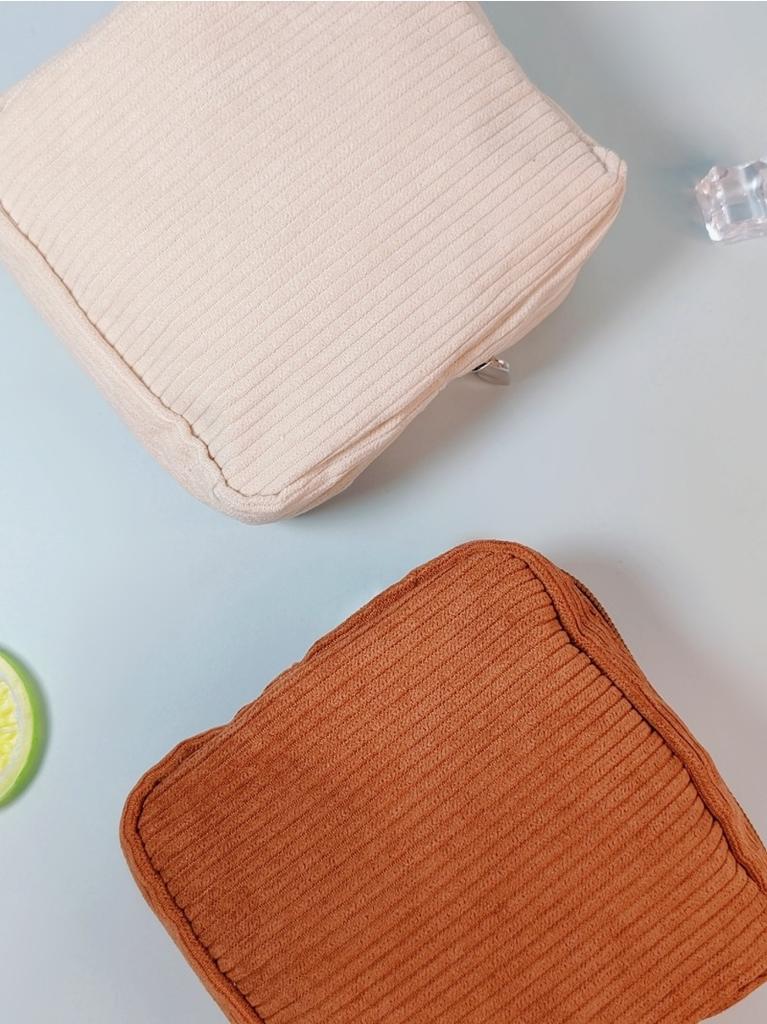 Korean Makeup Coin Bag Sanitary Napkin Holder Bag Small Lipstick Cosmetic Storage Case Bags Corduroy Cute Hand Bag for women