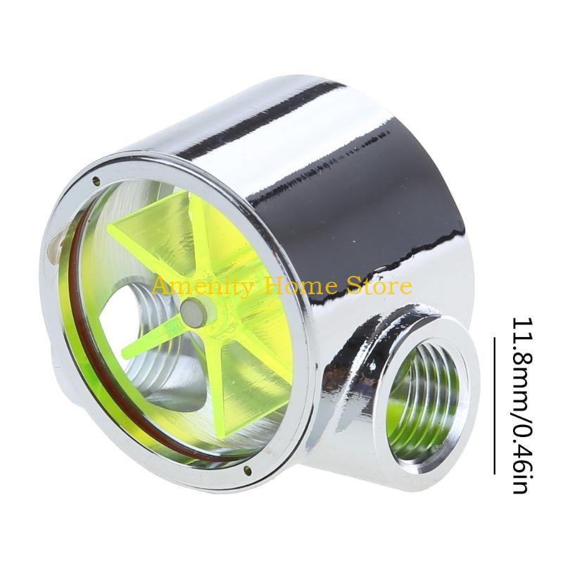 F26C Flow Meter Indicator G1/4" Thread Port Female to Female Flow Meter Indicator for PC Water Cooling 5 Impellers 12.9mm