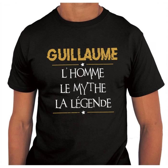 T-shirt homme - Guillaume - Col rond - 100% coton - Manches courtes - Noir