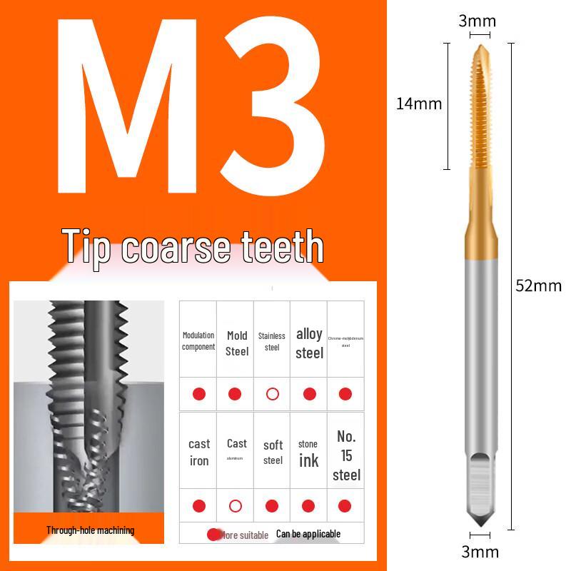 Hanshi Hengye Metric Titanium Plated Thread Taps