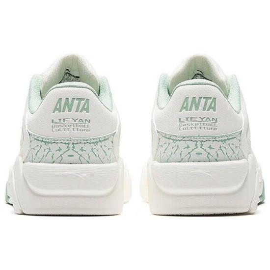 Anta Flame 3.0 Slip Resistant Durable Low Top Skate Shoes Women Skate Shoes White Green 122338088-4