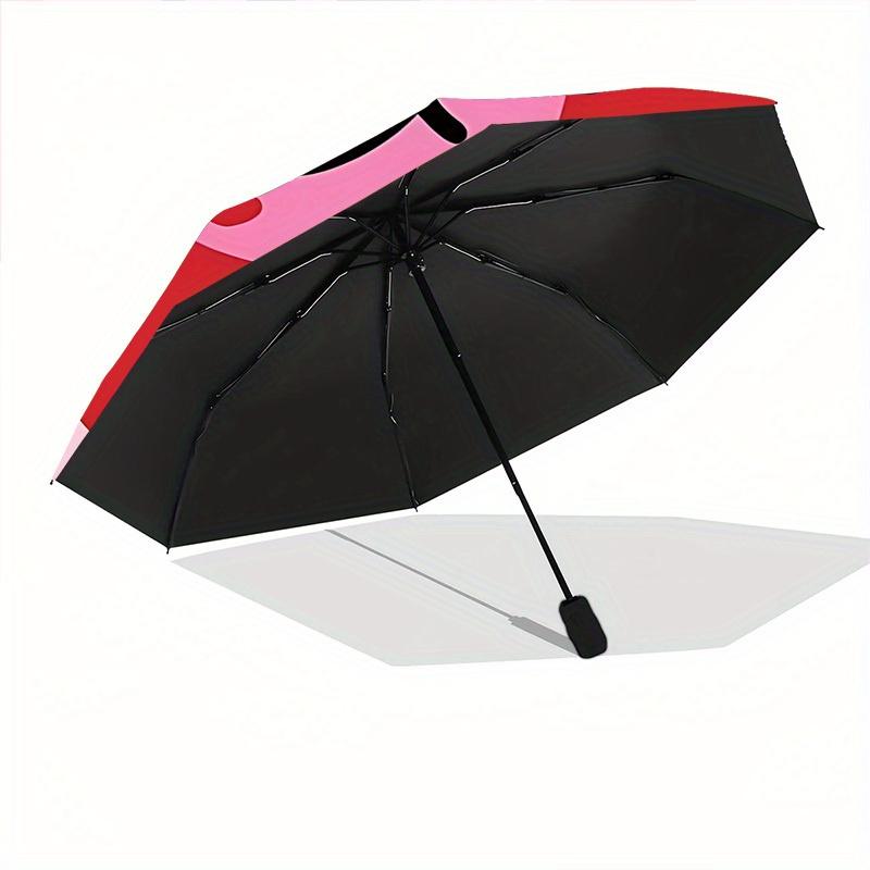 1pc Flower Heart Automatic Open/Close Umbrella, Portable Folding Umbrella for Travel, Themed Events, It is suitable as a gift for various festivals, O
