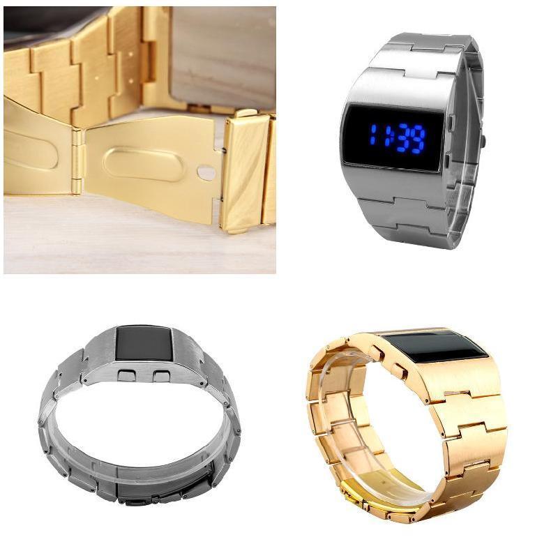 Fashion Wrist Watch Men Military Waterproof LED Watch Stainless Steel Digital Watches