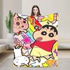 Shinchans Sleep Cartoon Blanket Cover Coral Fleece Plush  Super Soft Throw Blankets For Outdoor Travel Bedroom Quilt