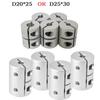 Coupling D20x25 for 3D Printers Aluminum Alloy Stepper Motor Part with Four Machine Screws and 90 Degree Design
