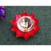 Lotus Flower Shaped Diya - Pack of 2 | Pure Brass Metal Made Metal Diya In Beautful Golden and Red Finish | Ideal for Home, , & Temple Madnir Use