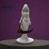 Grim Reaper Statue 3D Printed Hooded Woman Statue Gothic Figurine Ornament Halloween