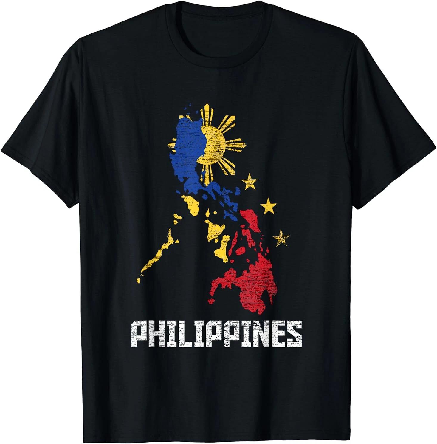 Flag Filipino Map Philippines Design Best Gift T-Shirt S-3XL S