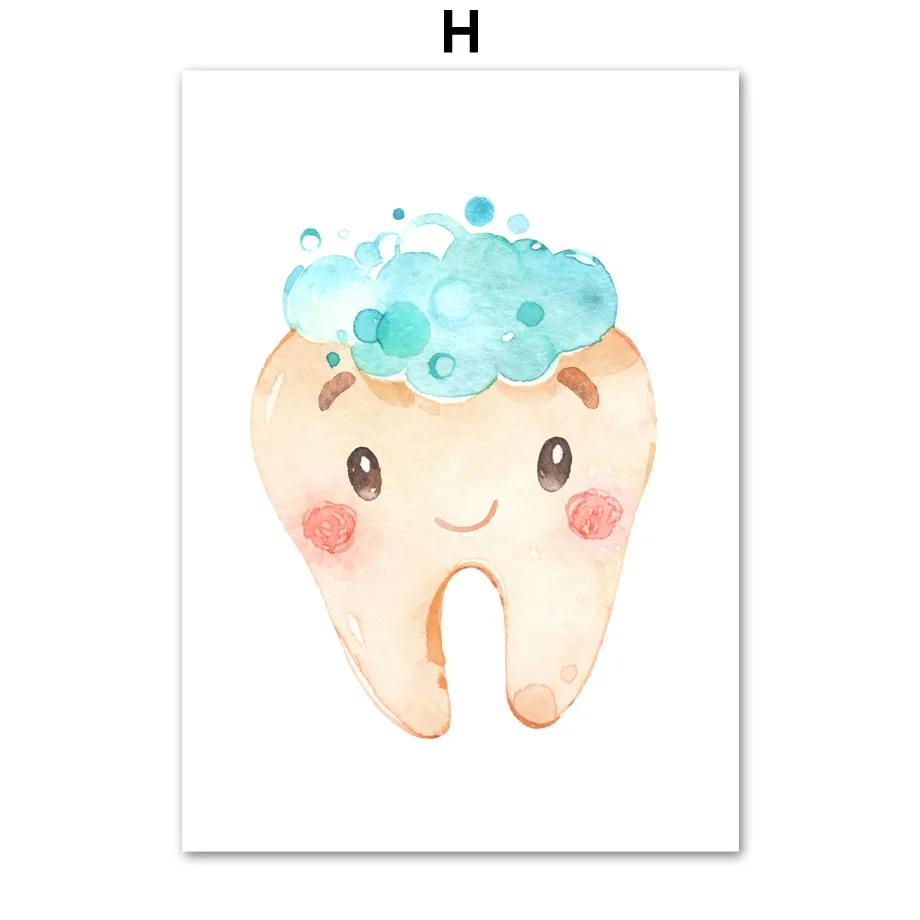 

Зубная фея, зубная щетка, зубная паста, детская настенная живопись, холст, картина, плакат на скандинавскую тему, настенные панно, декор для ванной комнаты для маленьких девочек 30x40cm No Framed