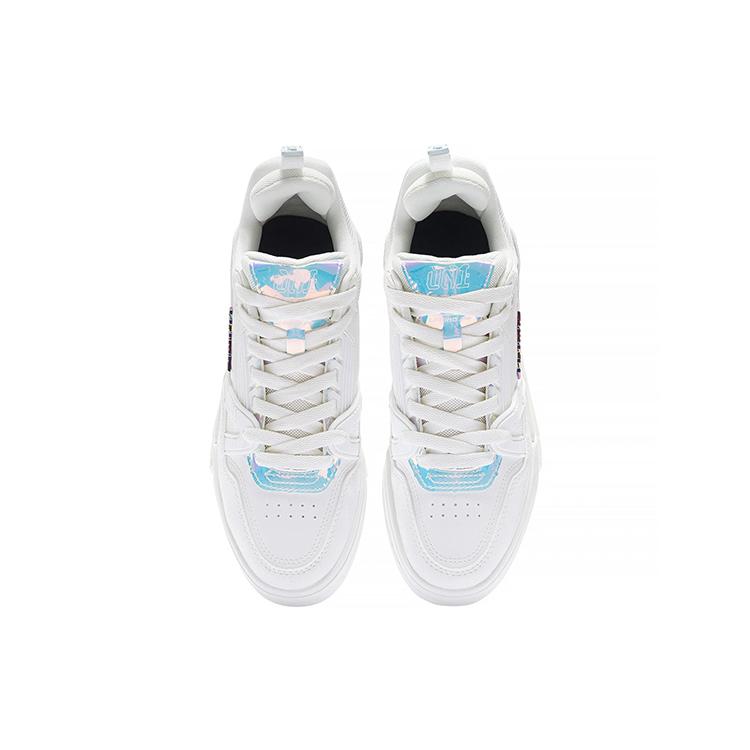 Li Ning 001 BTC Low top Skateboard Shoes Women's White Blue AGCS104-2