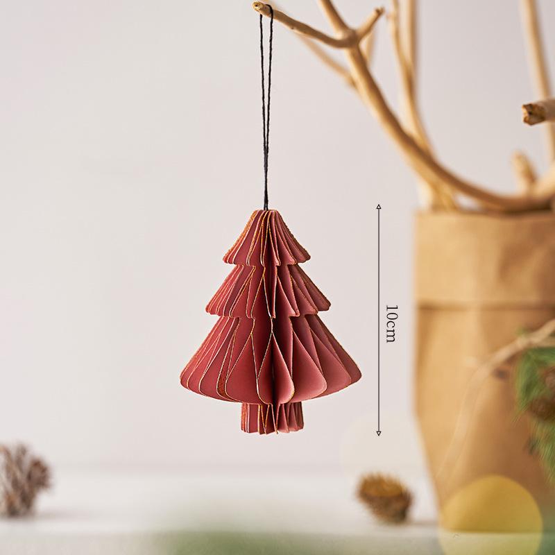 Irregular Shape Paper Honeycomb Christmas Tree Ornaments - Small Pendant & Honeycomb Ball Decor.