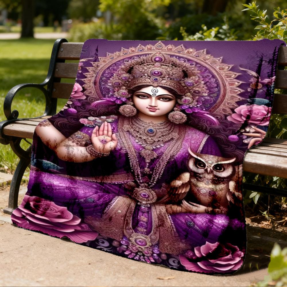 1pc Goddess Statue Throw Blanket Polyester Fiber, Lightweight Flannel, Soft & Warm, All Season Use for Outdoor, Camping Digital Print