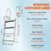 SucceBuy 4/5 Steps Retractable Dock Ladder 350Lbs Adjustable Total Height Swim Ladder with Rubber Mat for Pool Marine Boarding