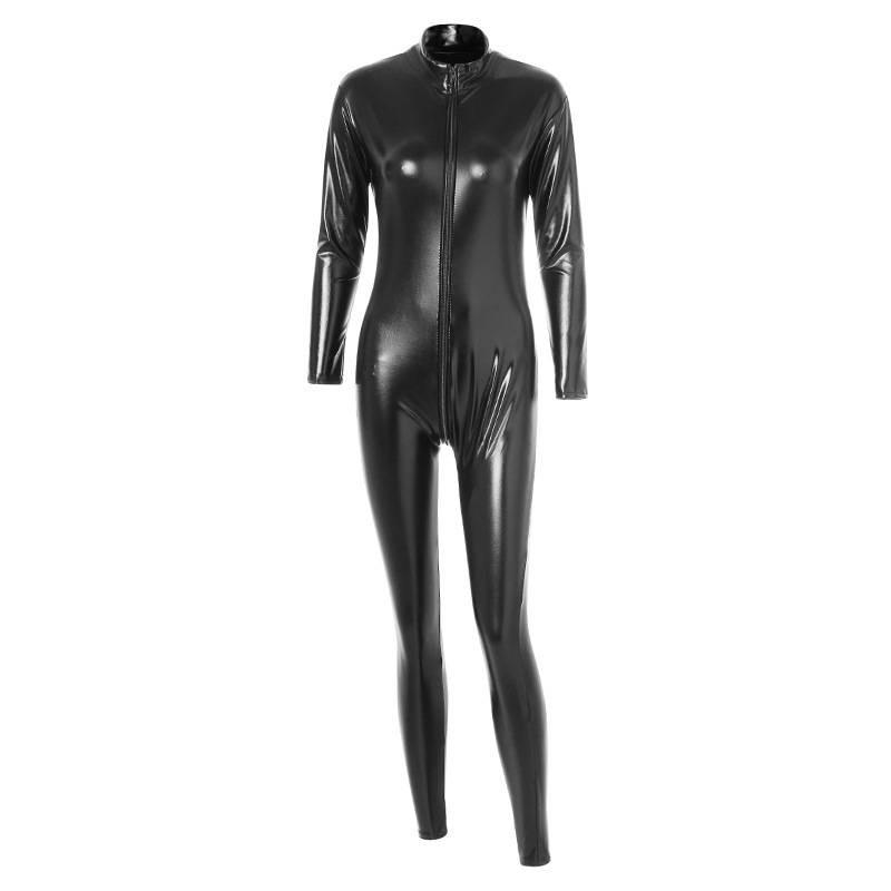 Sexy Underwear Catsuit Jumpsuit Dress Costume Adult Skintight Clothes Leather