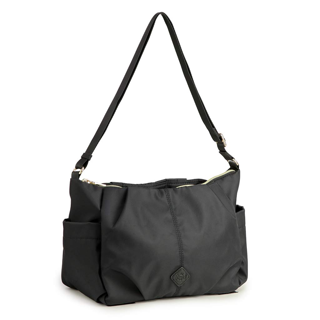 Pragma Neat Nylon Tuck Shoulder Bag, Lightweight, 2-Way Shoulder Bag (Black)