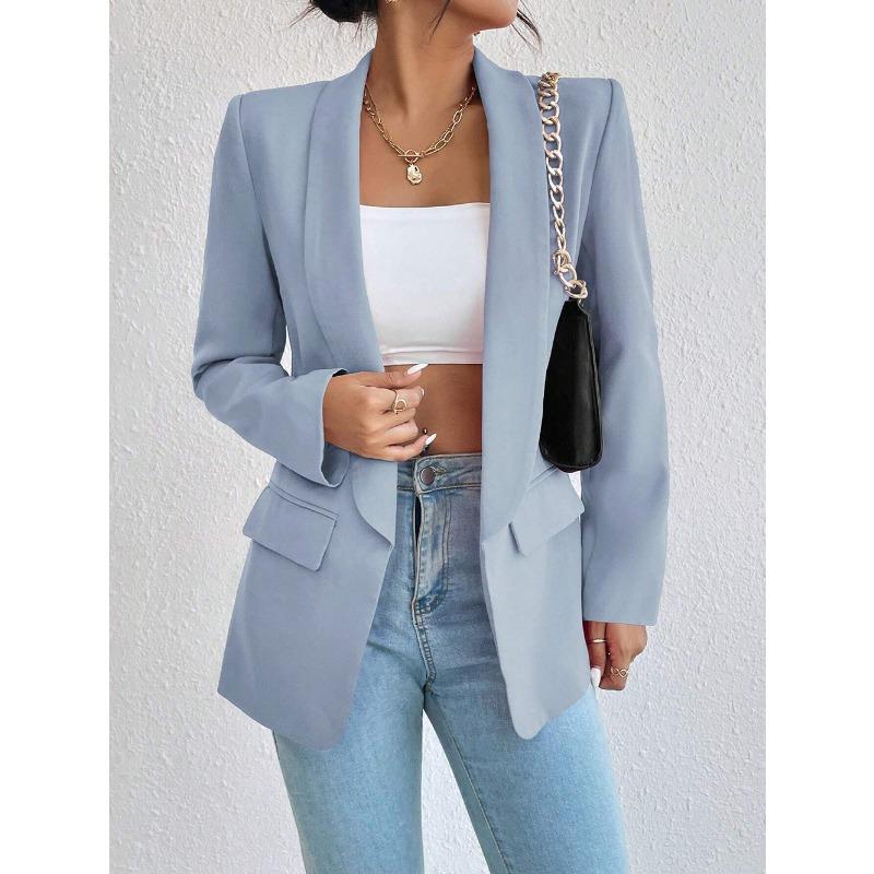 Autumn and Winter Women's Suit Jacket Solid Color Lapel Suit Temperament Commuter Jacket Tops