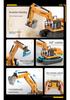 Weili 6402 Alloy Mini 1:64 Remote Control Tracked Excavator Toy for Kids, 10 Channel