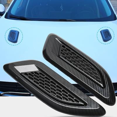 2Pcs Universal Car Air Intake Inlet Bonnet Hoods Scoop Vents Sticker Decorative Cover Tuning Auto For Mustang