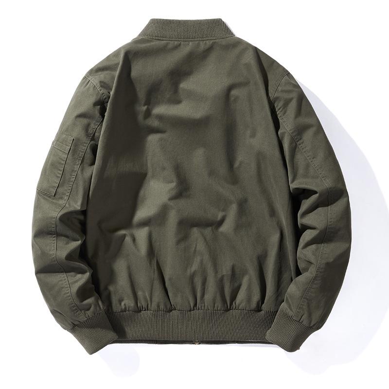 Cotton Wash Jacket Men's Spring and Autumn American Casual Tooling Loose Embroidered Baseball Jacket
