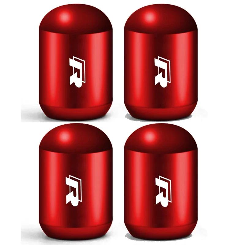 2026 Autocollant Chaud 4pcs Style de Voiture Bouchons de Valve de Pneu de Roue Couvercles Tiges de Valve d'Air de Jante de Pneu pour Volkswagen VW R Line Rline G