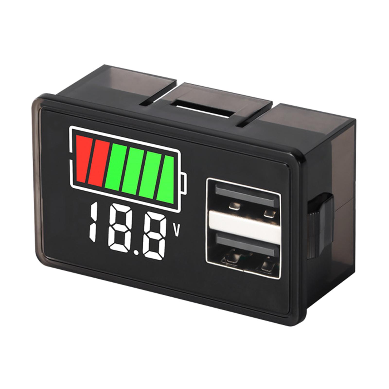 

Високостабільний цифровий вольтметр Двопортовий USB вольтметр Індикатор напруги акумулятора Збереження даних при вимкненні живлення для мотоцикла автомобіля