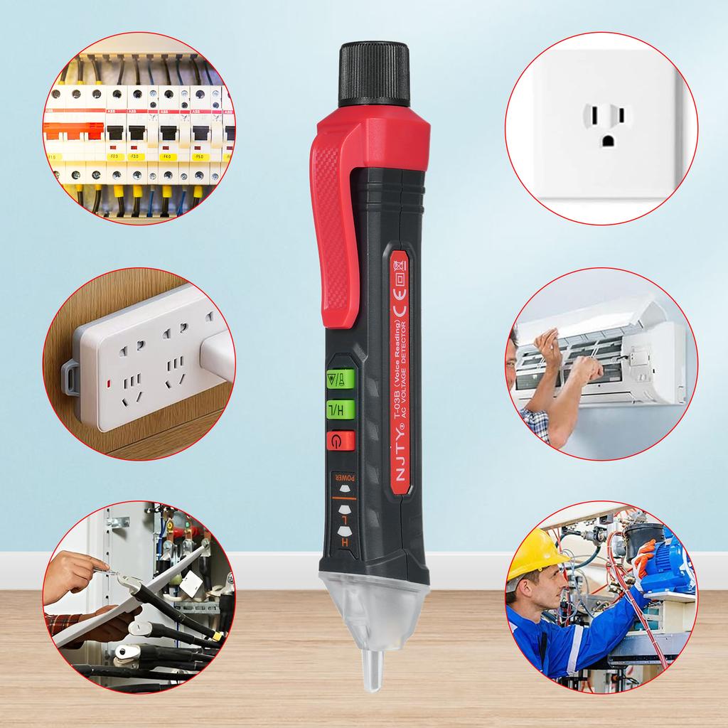 NJTY Voice Broadcast Voltage Tester Non Contact Voltage Tester 12V1000V48V1000V Dual Range