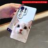 2DFlat Samsung phone case Blue-Eyed White Cat Portrait Phone Case Applicable to Galaxy S23 S24 S25ULTRA S26 A12 A14 A15 A16 A54 A55
