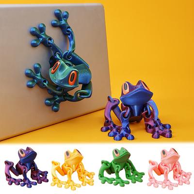 3D Printed Frog Figurine Magnetic Movable Joints Frog Figure Articulated Animal Model