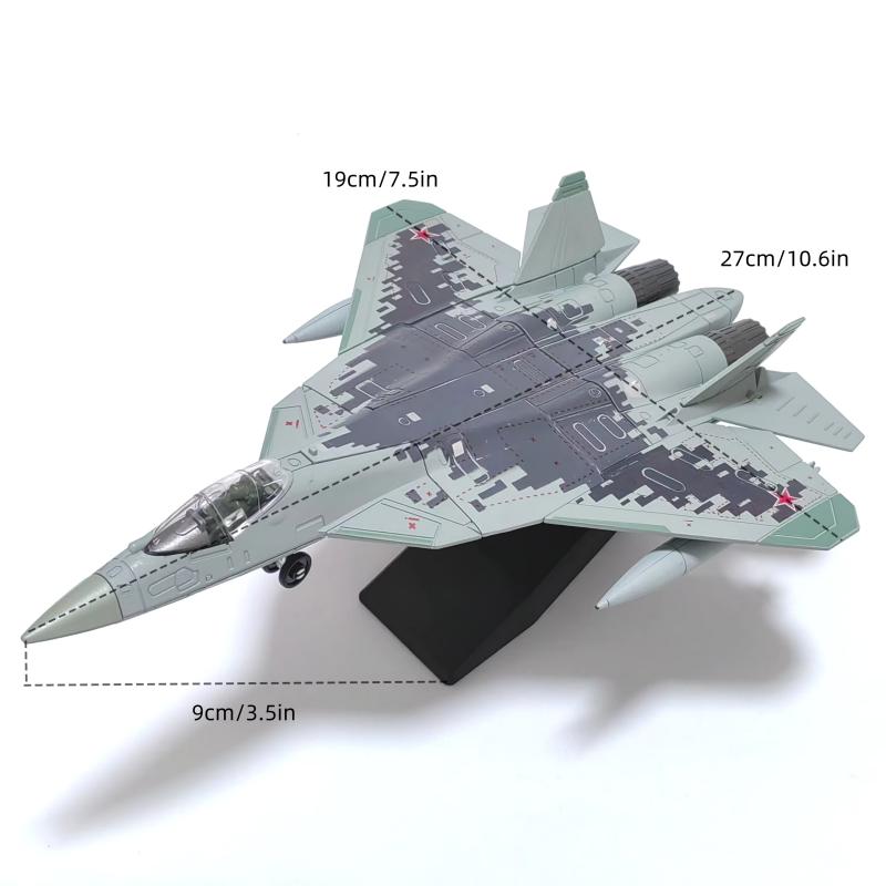 

Toys Fighter SU-57 1:72 Assembled Plastic Airplane Model (Including Display Rack), Home Display and Collection, Creative Gifts