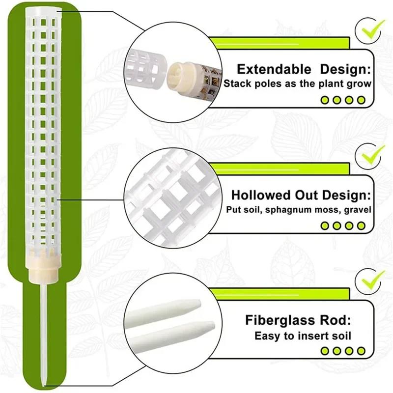 Plastic Plant Trellis Support Stick - Moss Pole For Indoor Potted Vines And Garden Climbing Plants 