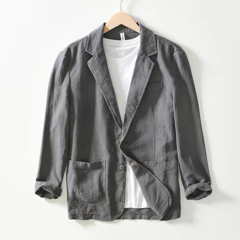 Versatile Men's Business Casual Cotton Linen Suit Jacket