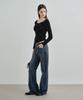 MONGDOL Natural Semi Bootcut Denim Jeans Blue Mdpt059Dblue