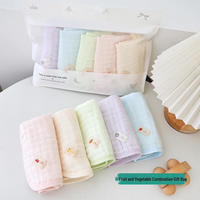 Bamboo Cotton Baby Bibs & Face Towels - Six-Layer Gauze for Infants & Toddlers