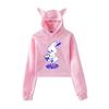 2023 Cartoon Anime Cat Ear Girls' Cropped Hoodie