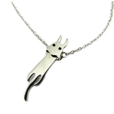 [P8080] - Halskette Stahl 'Katze' silberfarben - 25x5 mm