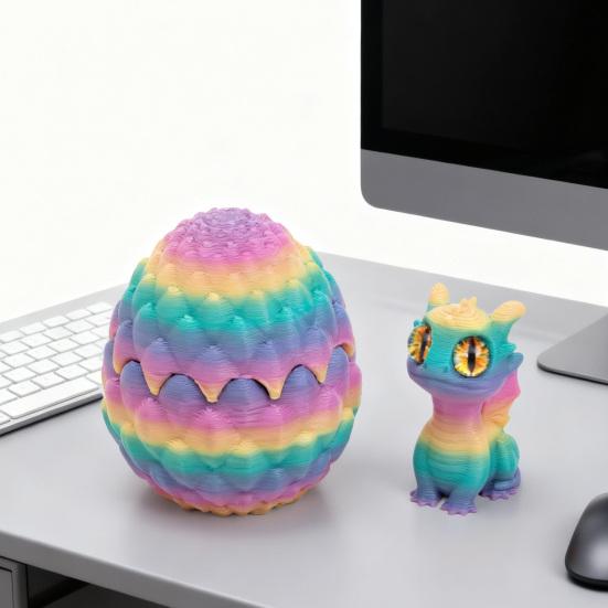 3D Printed Dragon Egg Figurine Mini Dragon Egg Statue Miniature Dragon Egg with Dragon Inside Desktop Decoration Ornament