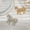 Exquisite  Running Horse Brooches For Women Men 4-Color Enamel Animal Brooch Pins Year Of The Horse Party Jewelry Gift