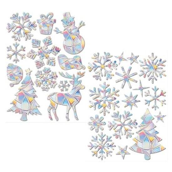Christmas Seal Elk Snowflake Home Decoration - Winter Window Sticker Holiday Party Glass Door Wall Bathroom Office Dormitory Restaurant.