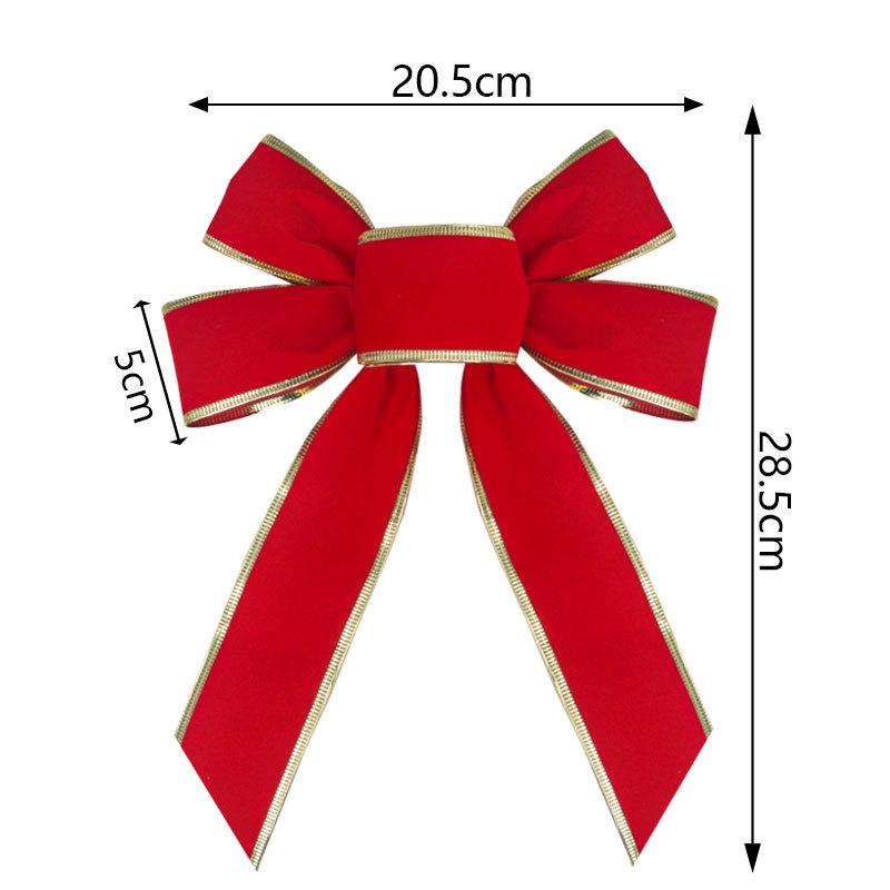 Red Christmas Bows Outdoor Decorations Large Christmas Tree Top Bow Velvet Wreath with Glitter Gold Edge Front Door Decoration