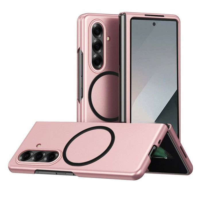 Schutzhülle - BOOLING - für Samsung Galaxy Z Fold 7 - Stoßfest - Rosa - Magnetischer Kreis rosa