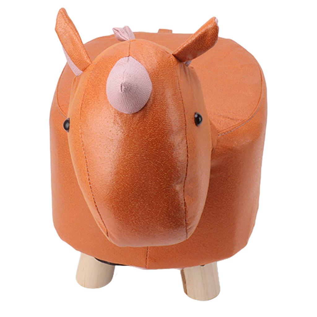 Cute Animal Footstool with Soft Padded Cushion and Prevent Slip Feet Small Footrest Stools for Kids Adults