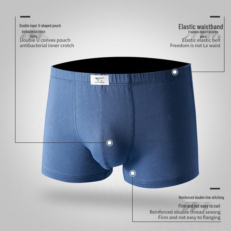 Septwolves Men's Pure Cotton Breathable Boxer Briefs