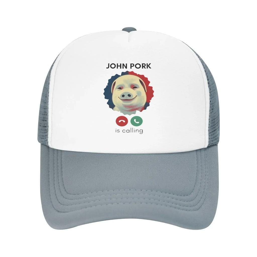 New Design Funny John Pork Is Calling Camping Mesh Baseball Caps Women Men Summer Humor Pig Beach Hat Fishing Trucker Cap