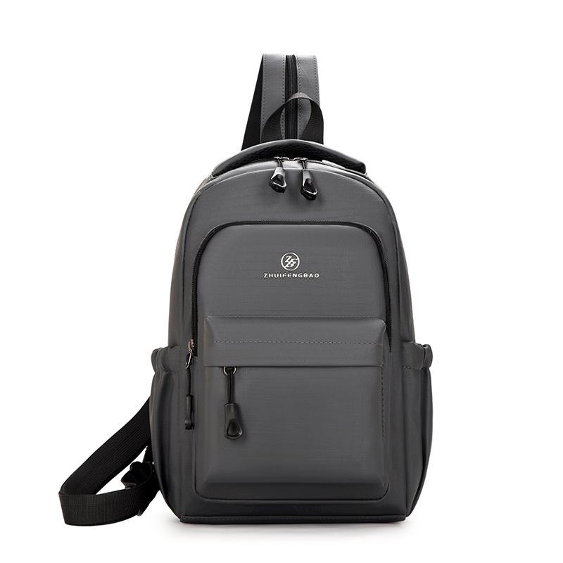 

Men s Nylon Backpack with Multiple Zipper Pockets and Adjustable Shoulder Straps 92 серый