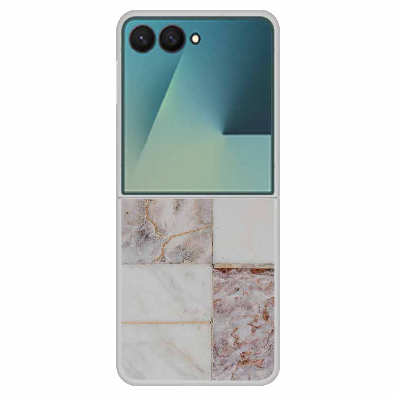 Funda For SAMSUNG Z Flip 7 Cases Marble Clear Hard PC Phone Back Cover for Galaxy Z Flip7 5G Back Cover ZFlip7 Transparent Shell