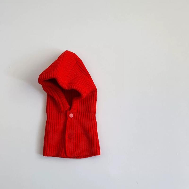 

Winter Kids Scarf One-Piece Hat Striped Knit Ear Protection Hats Children Balaclava Headgear 1-6Year Baby Hooded Beanie красный