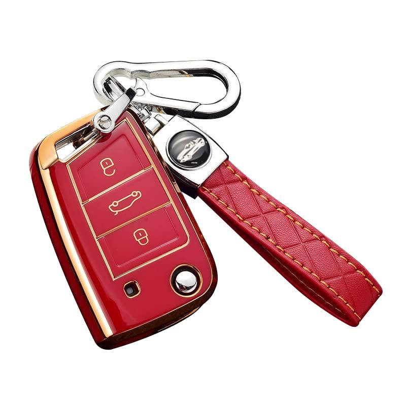 Key Chain Smart Key Case Key Cover for VW VW Volkswagen Passat B5 B6 Compatible with car genuine