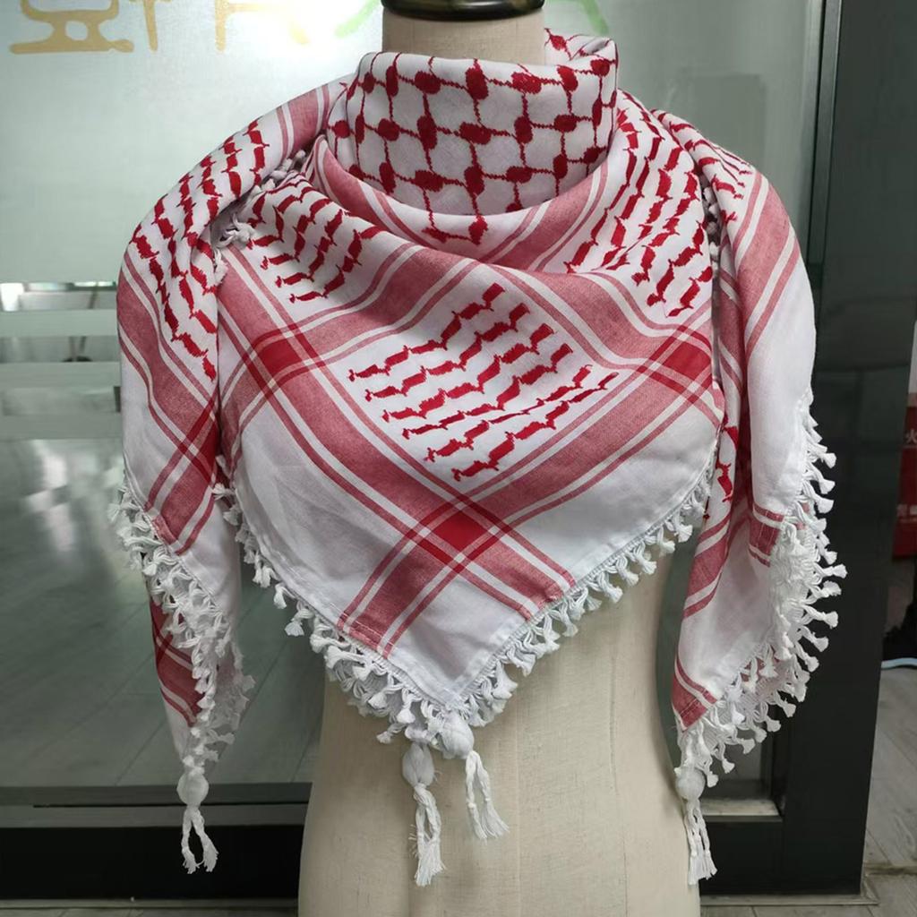 Traditional Shemagh Scarf for Men and Women Arab Shawl for Adult Muslims Dustproof Arabian Headwrap for Everyday Wear