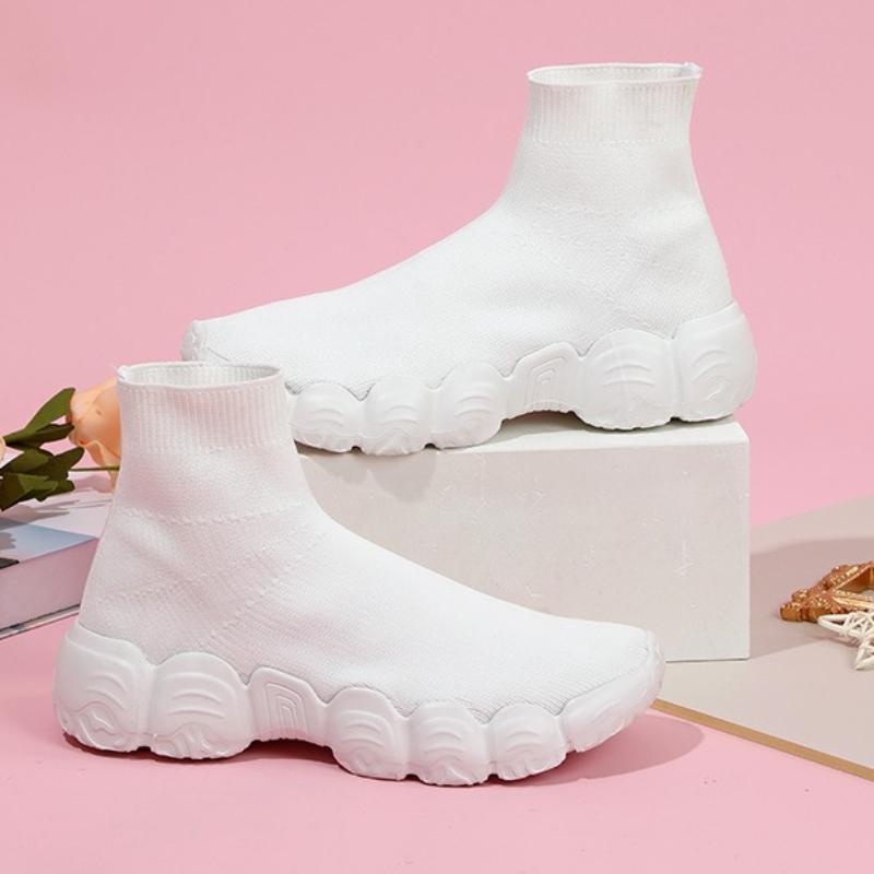 Elastic Socks Shoes Slip-on Casual Sneakers Women Walking Shoes Men High-top Leisure Shoes Knitted Platform Footwear Breathable
