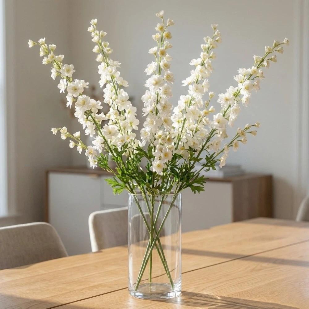 Green Leaves Artificial Larkspur Flower Real Touch Fake Flower  Teacher's Day